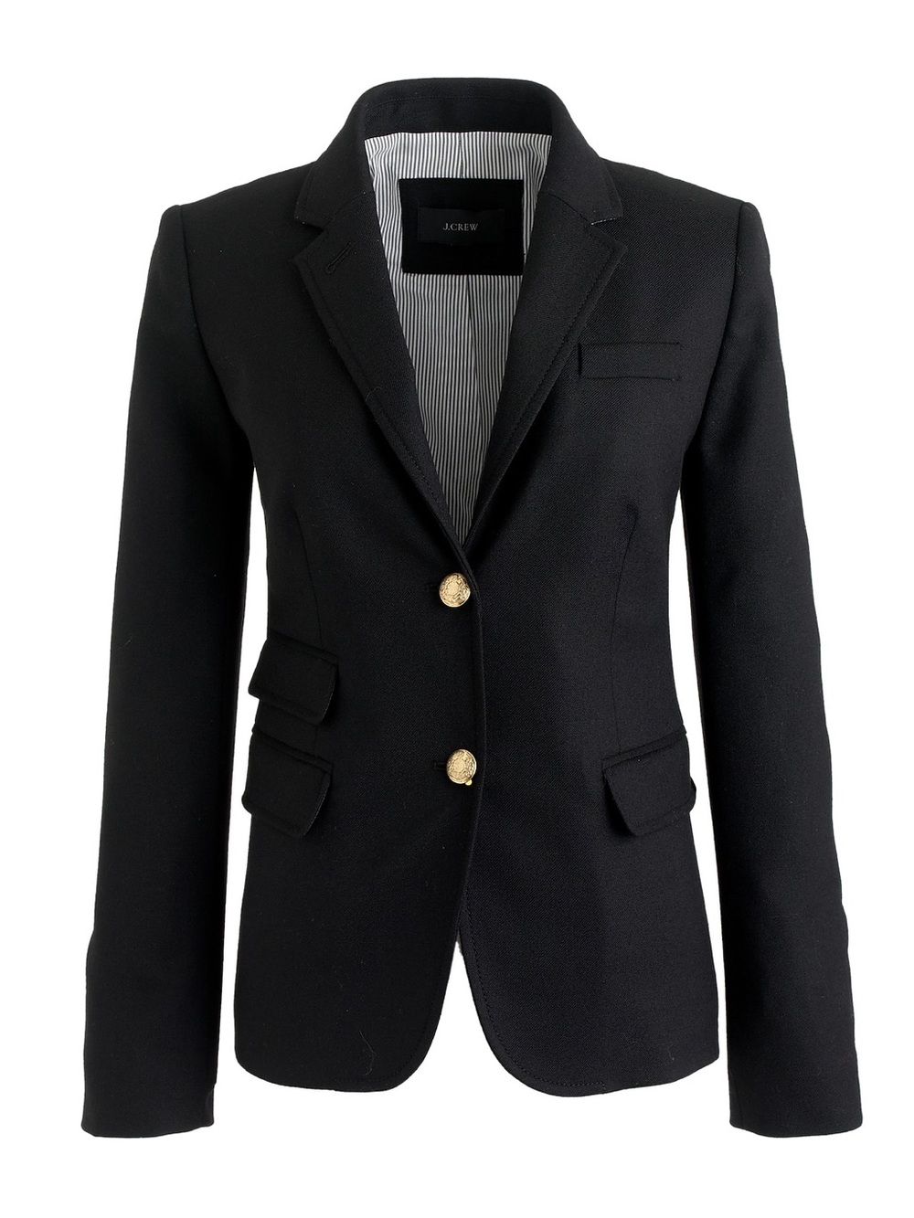 J. Crew Schoolboy Blazer in Black Wool Dark Academia Preppy Notched Lapel